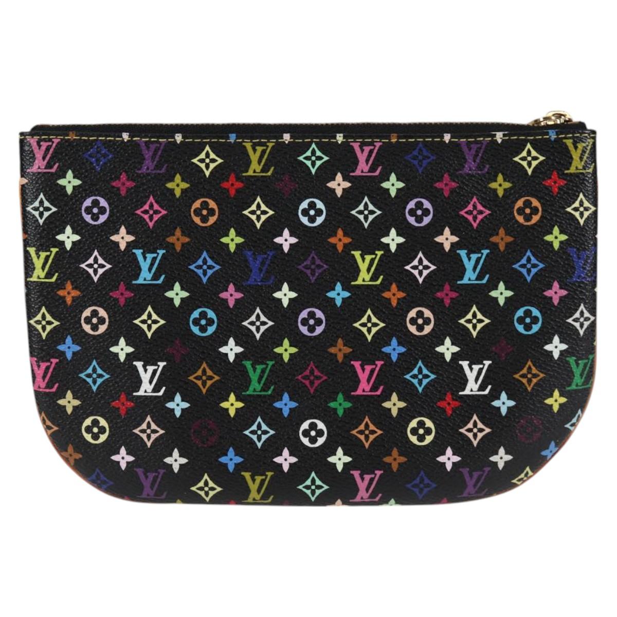 LOUIS VUITTON Monogram Multicolor Pochette GM Pouch Black M60027 LV Auth 127036V