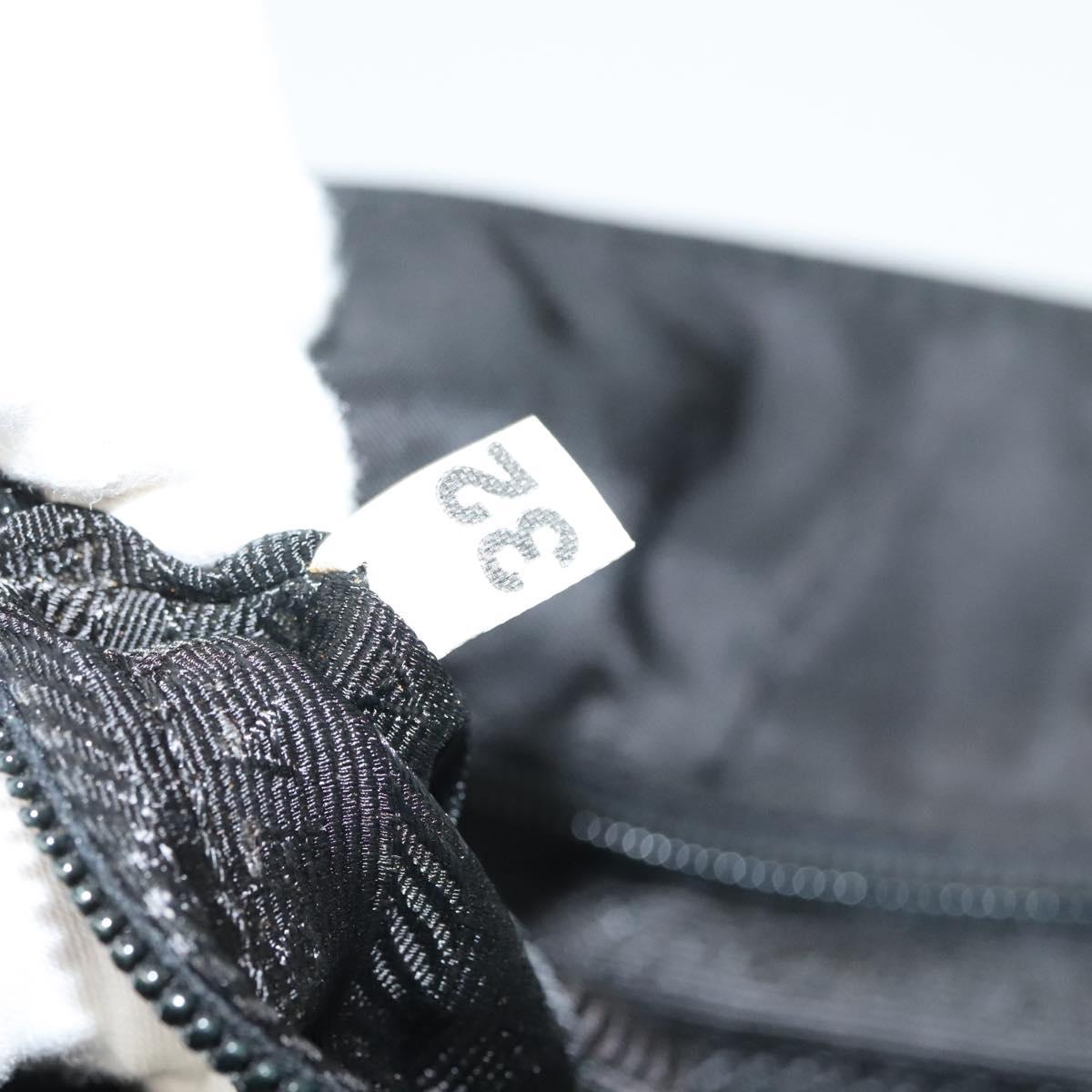 PRADA Chain Hand Bag Nylon Black Gold Auth 127043