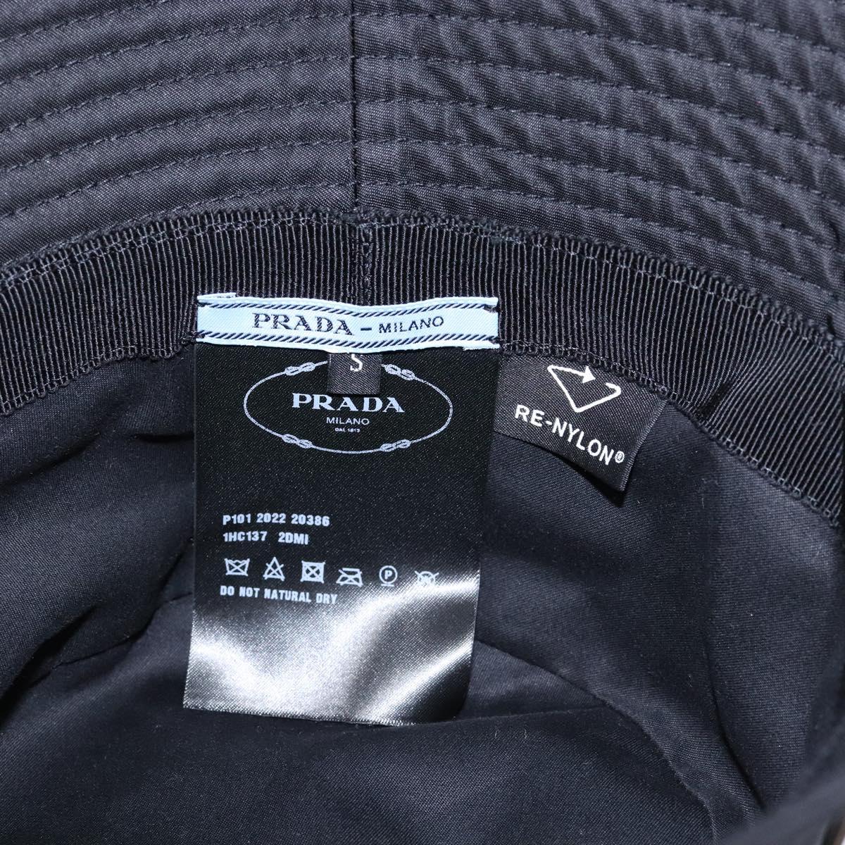 PRADA Bucket Hat Nylon S Black Auth 127060