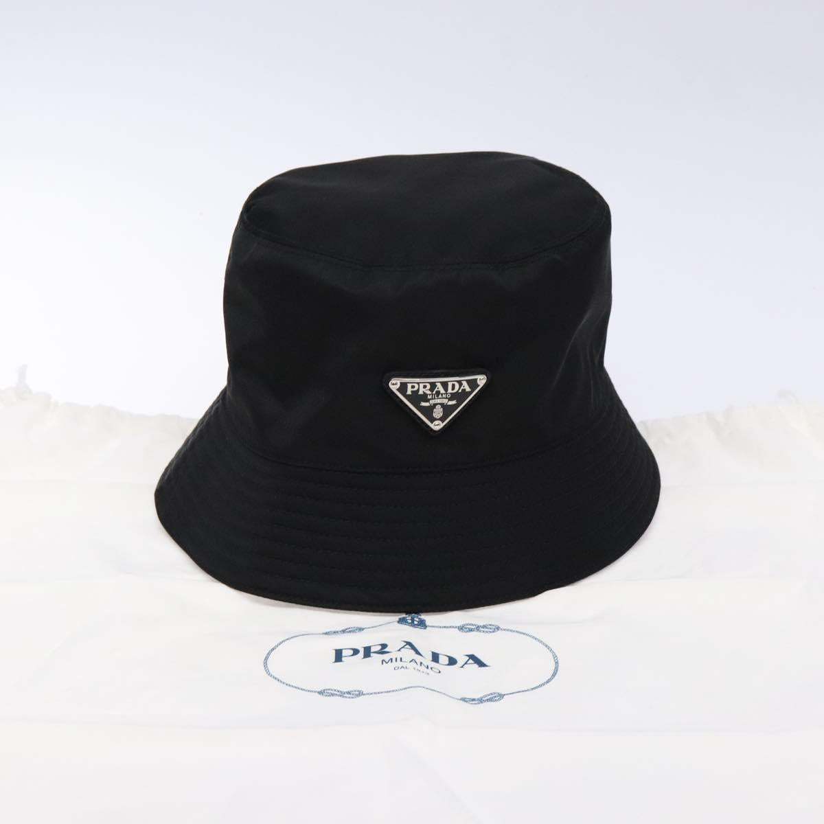 PRADA Bucket Hat Nylon S Black Auth 127060
