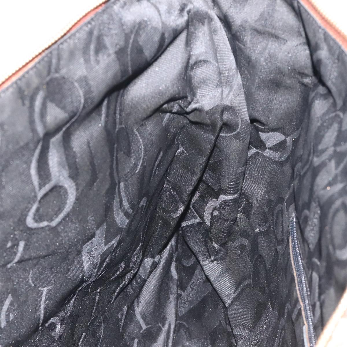 Salvatore Ferragamo Animal Shoulder Bag Canvas Brown Gold Auth 127061