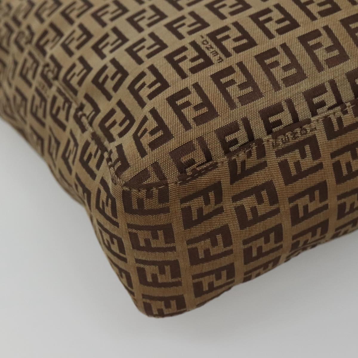 FENDI Zucchino Canvas Hand Bag Beige Auth 127082
