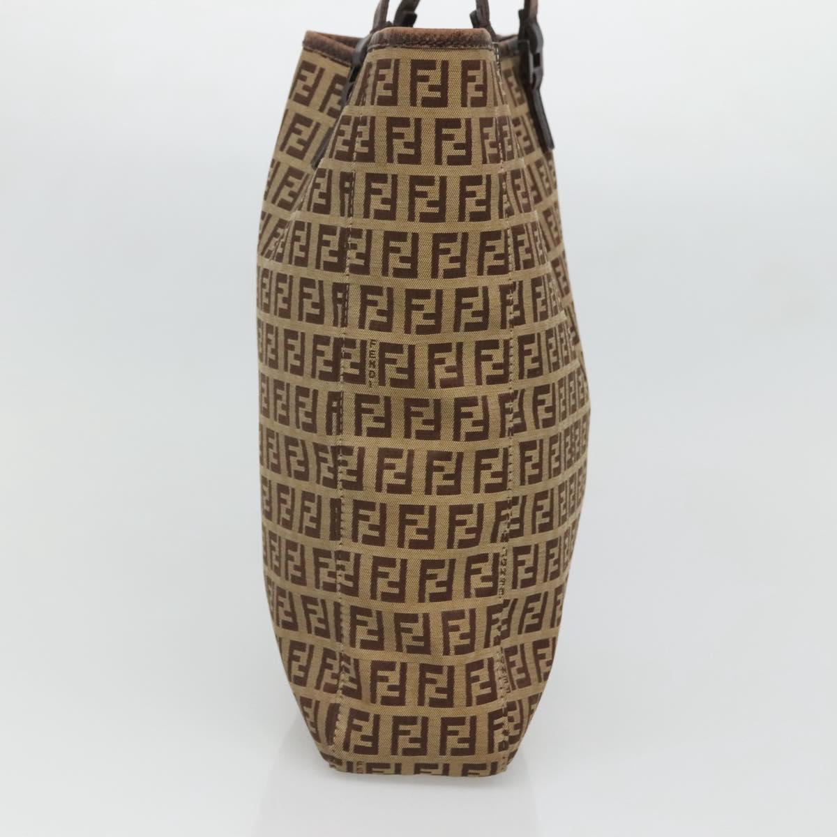 FENDI Zucchino Canvas Hand Bag Beige Auth 127082
