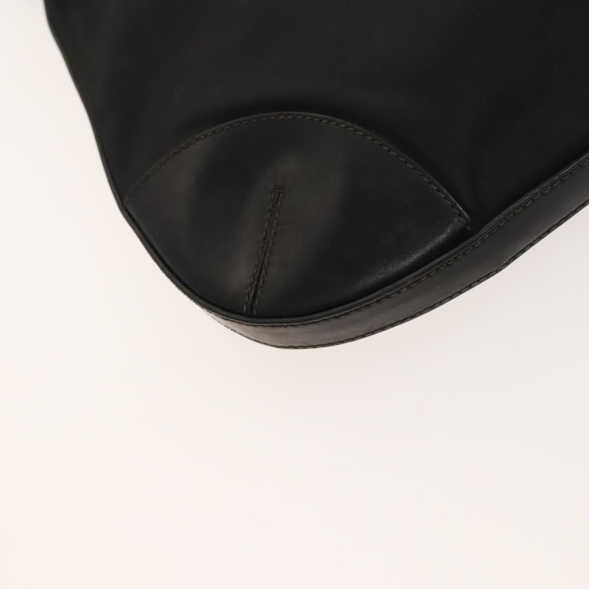 PRADA Shoulder Bag Nylon Black Silver Auth 127117