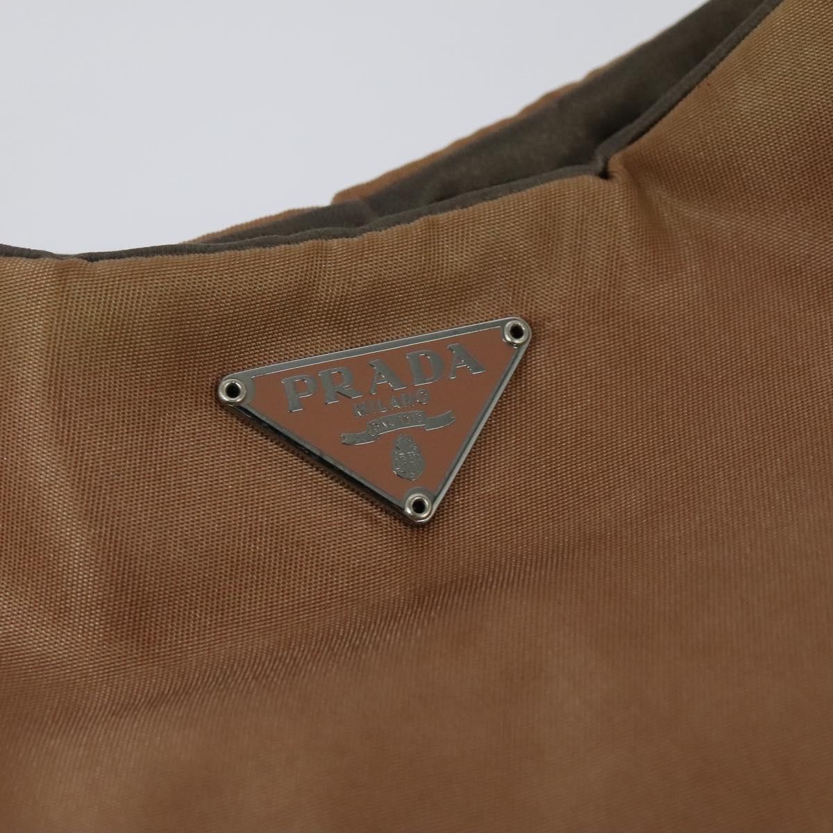 PRADA Shoulder Bag Nylon Brown Auth 127172