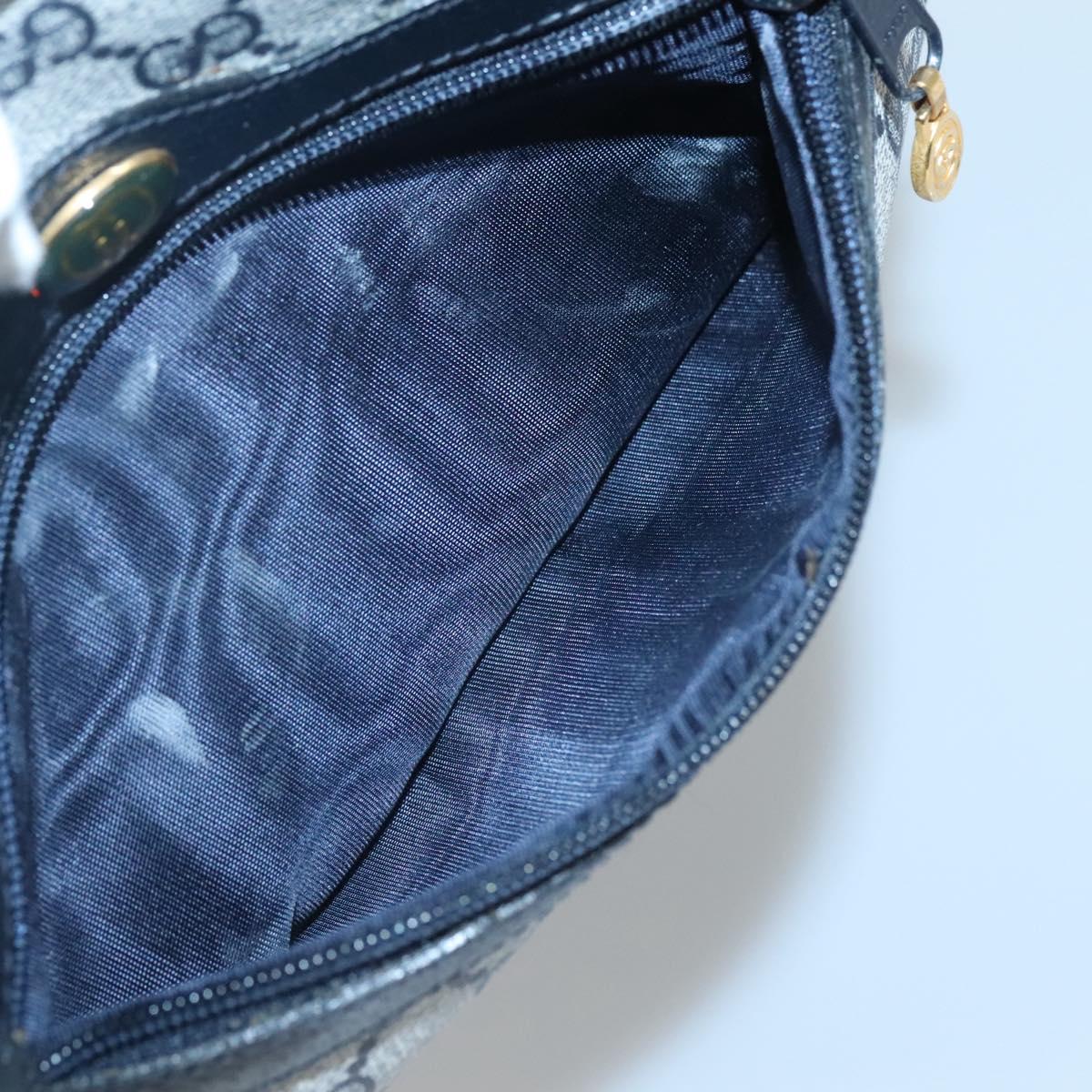 GUCCI GG Supreme Sherry Line Shoulder Bag PVC Navy Gold 010 378 Auth 127173