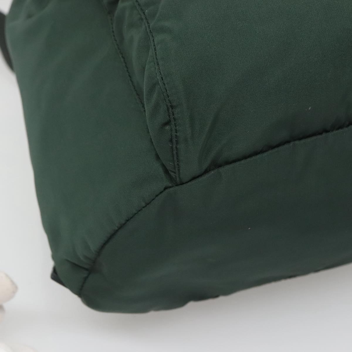 PRADA Backpack Nylon Green Silver Auth 127191