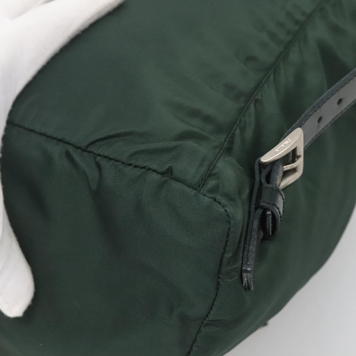 PRADA Backpack Nylon Green Silver Auth 127191