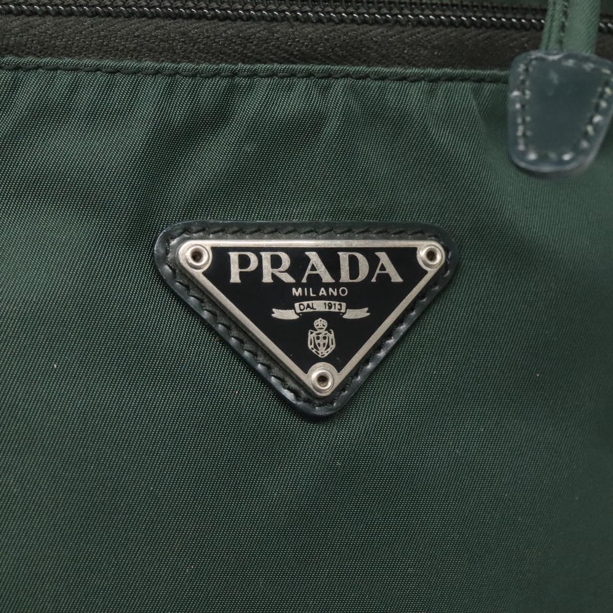 PRADA Backpack Nylon Green Silver Auth 127191
