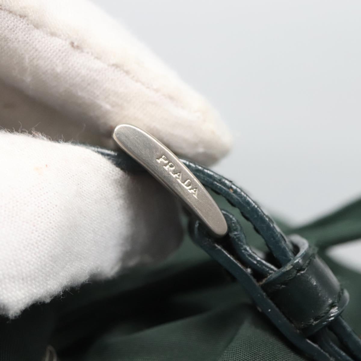 PRADA Backpack Nylon Green Silver Auth 127191
