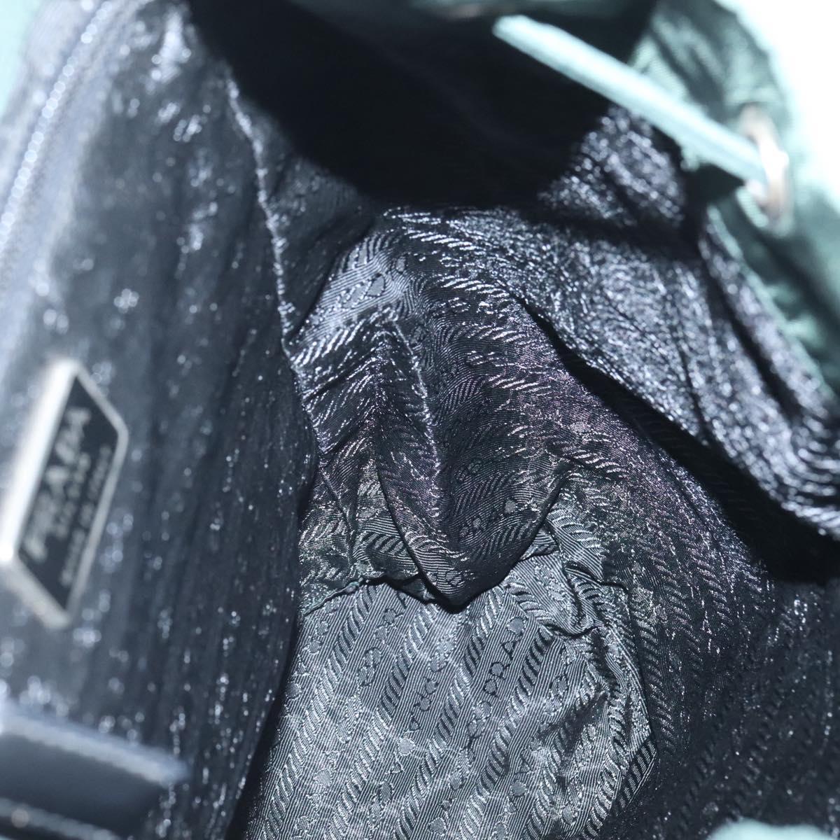 PRADA Backpack Nylon Green Silver Auth 127191