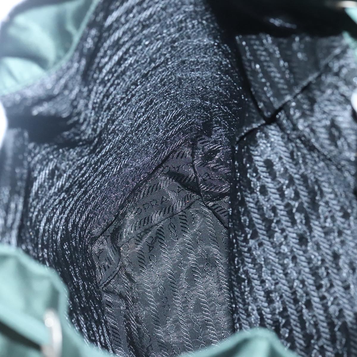 PRADA Backpack Nylon Green Silver Auth 127191