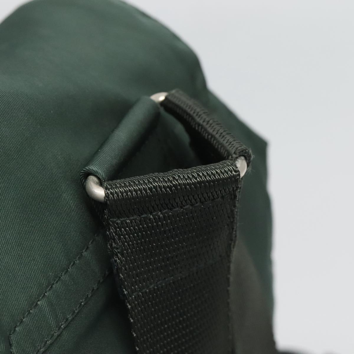 PRADA Backpack Nylon Green Silver Auth 127191