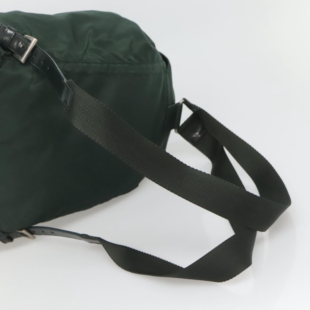 PRADA Backpack Nylon Green Silver Auth 127191