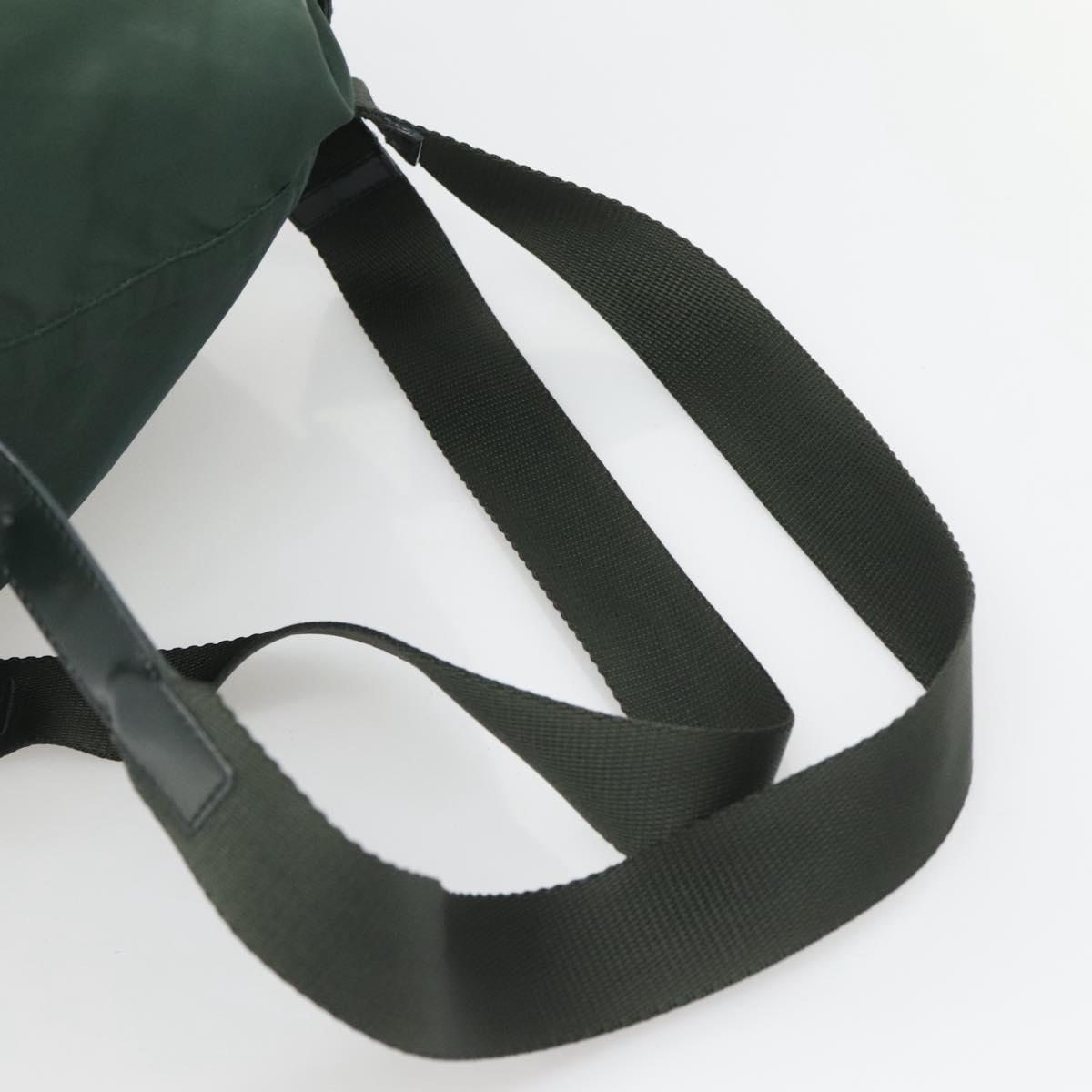 PRADA Backpack Nylon Green Silver Auth 127191