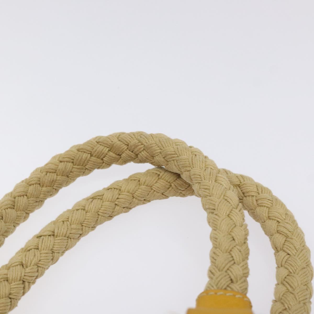 PRADA Hand Bag Leather Yellow Silver Auth 127193