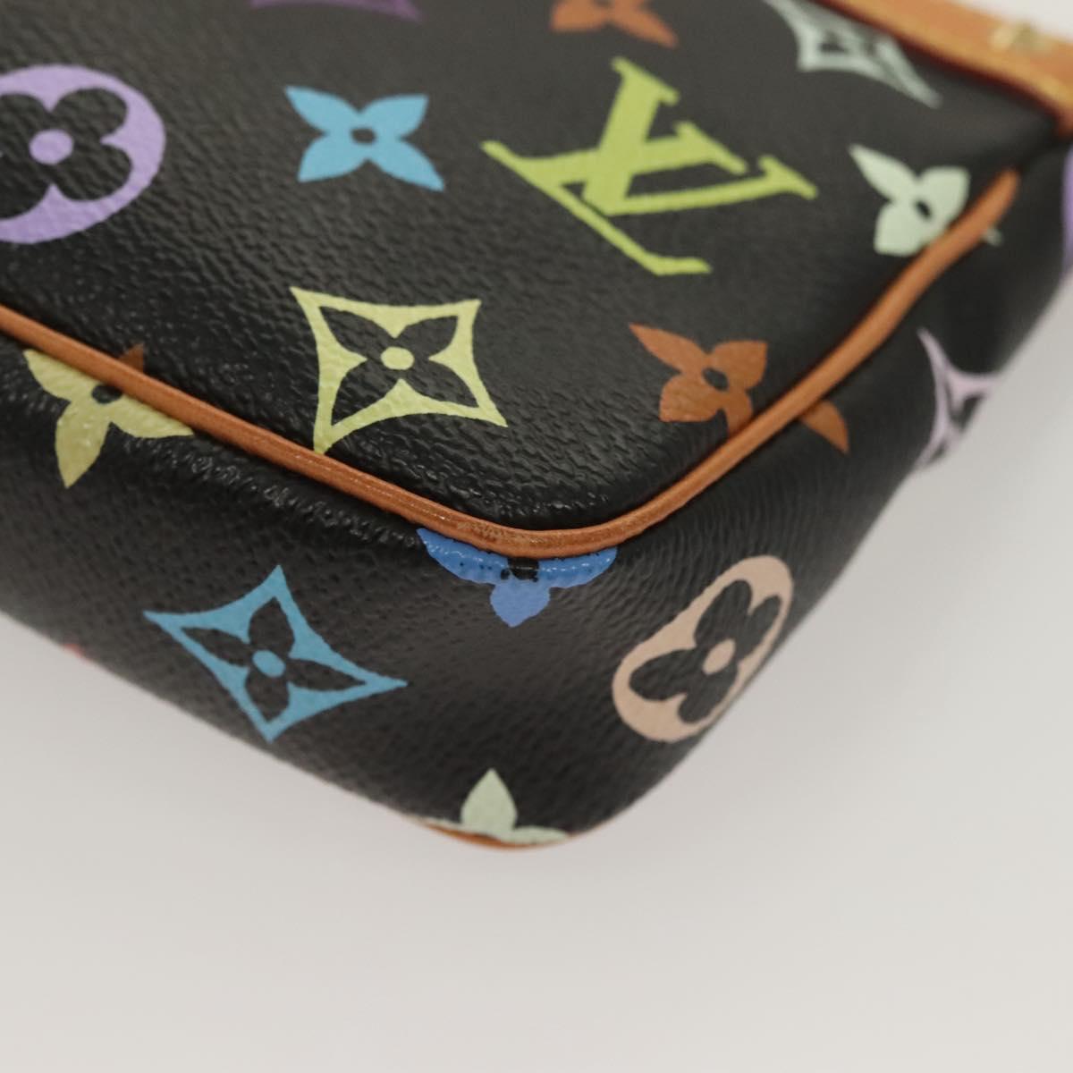 LOUIS VUITTON Monogram Multicolor Pochette Accessoires Black M92648 Auth 127223SAV