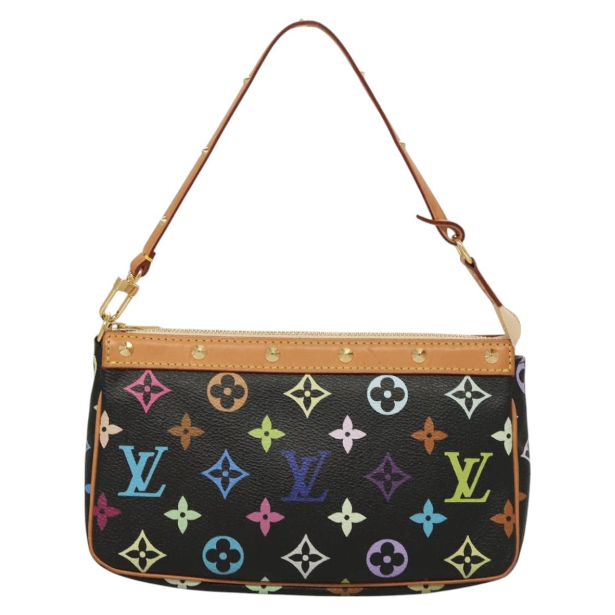 LOUIS VUITTON Monogram Multicolor Pochette Accessoires Black M92648 Auth 127223SAV