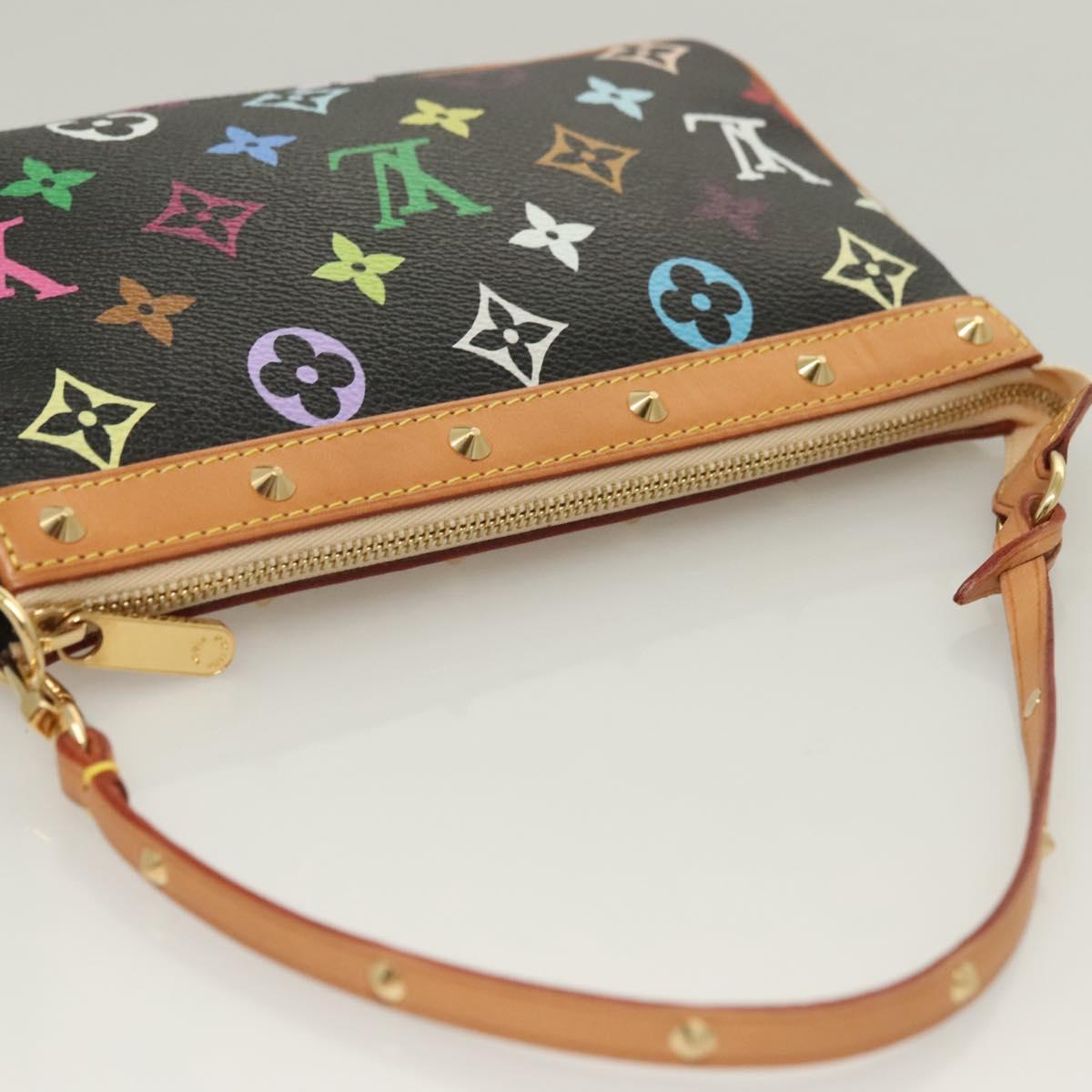 LOUIS VUITTON Monogram Multicolor Pochette Accessoires Black M92648 Auth 127223SAV