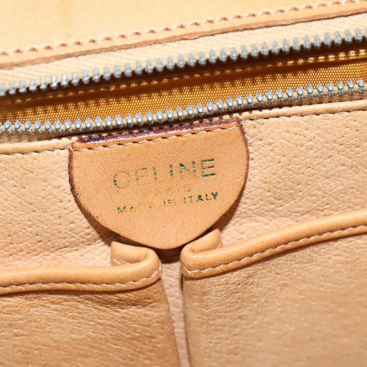 CELINE Macadam Canvas Shoulder Bag PVC Brown Gold Auth 127234