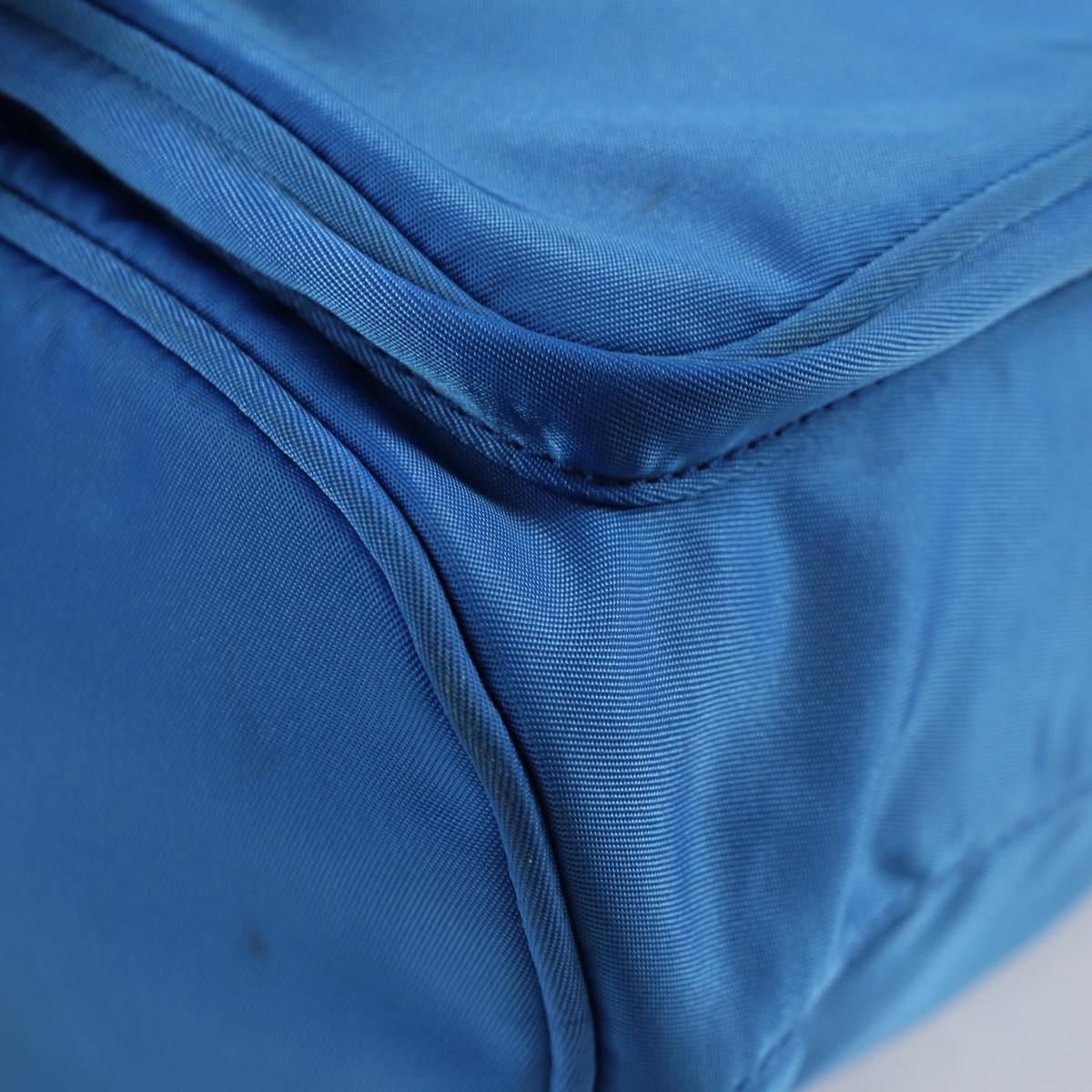 PRADA Hand Bag Nylon 2way Blue Gold Auth 127263V