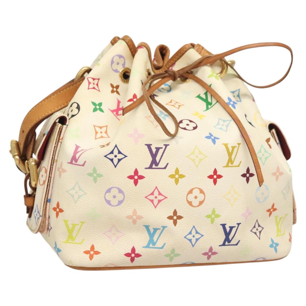 LOUIS VUITTON Monogram Multicolor Petit Noe Bag White M42229 LV Auth 127305