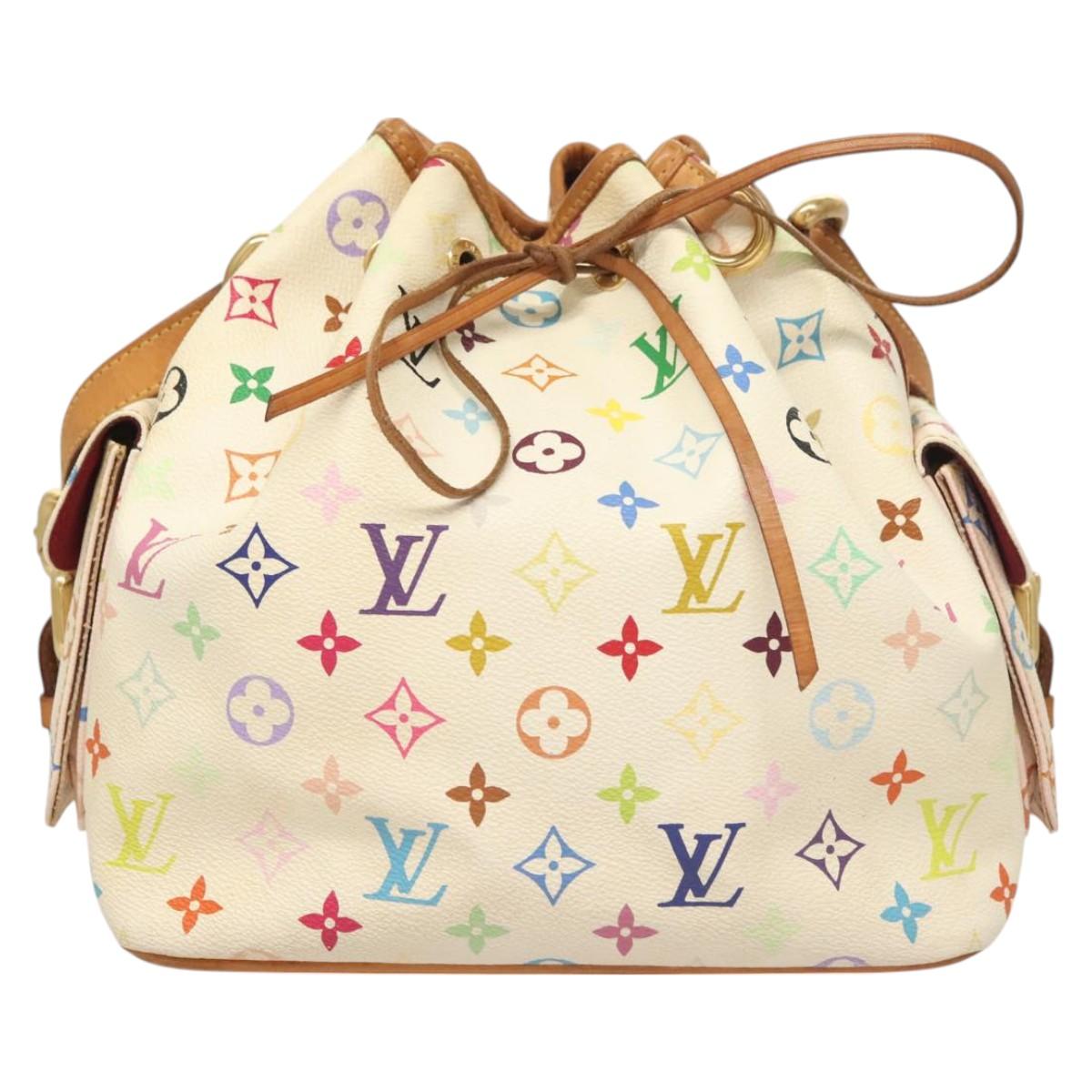 LOUIS VUITTON Monogram Multicolor Petit Noe Bag White M42229 LV Auth 127305