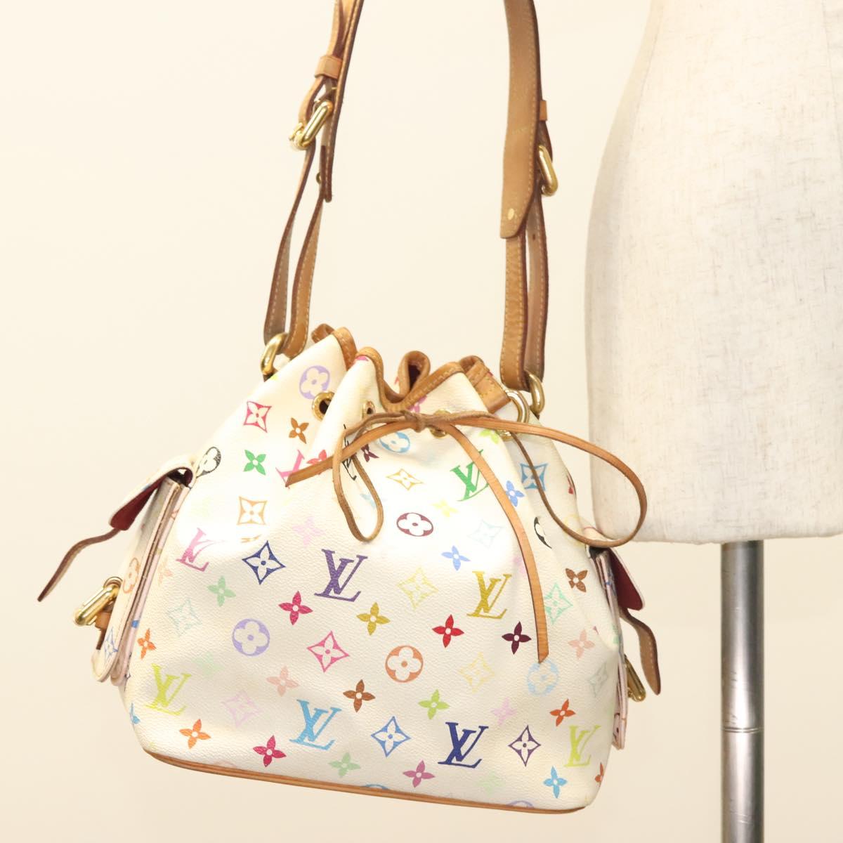 LOUIS VUITTON Monogram Multicolor Petit Noe Bag White M42229 LV Auth 127305