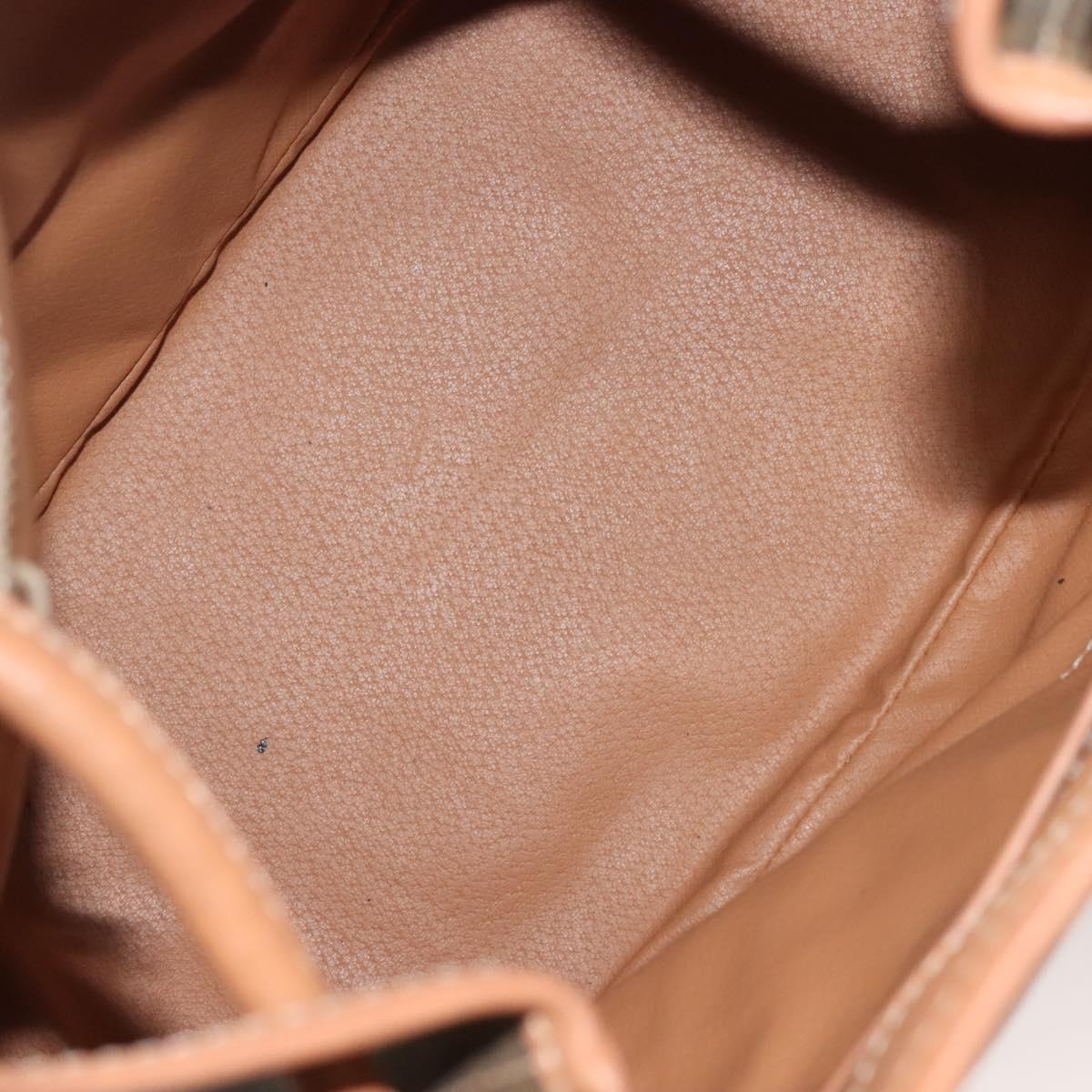 CELINE Macadam Canvas Shoulder Bag PVC Brown Gold Auth 127309