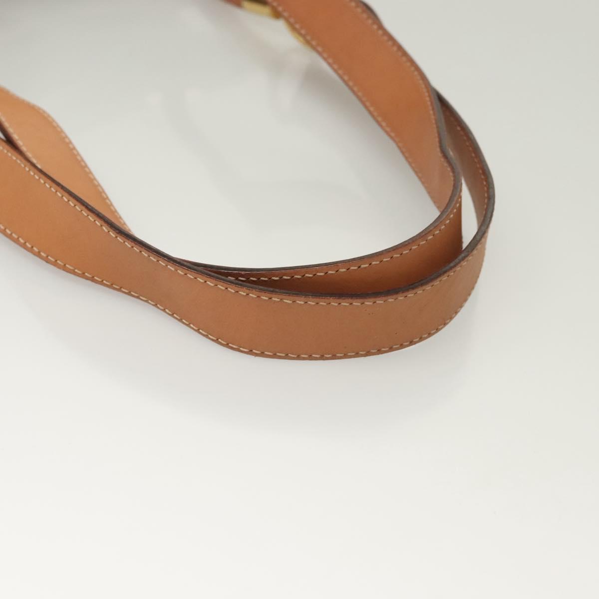 CELINE Macadam Canvas Shoulder Bag PVC Brown Gold Auth 127309