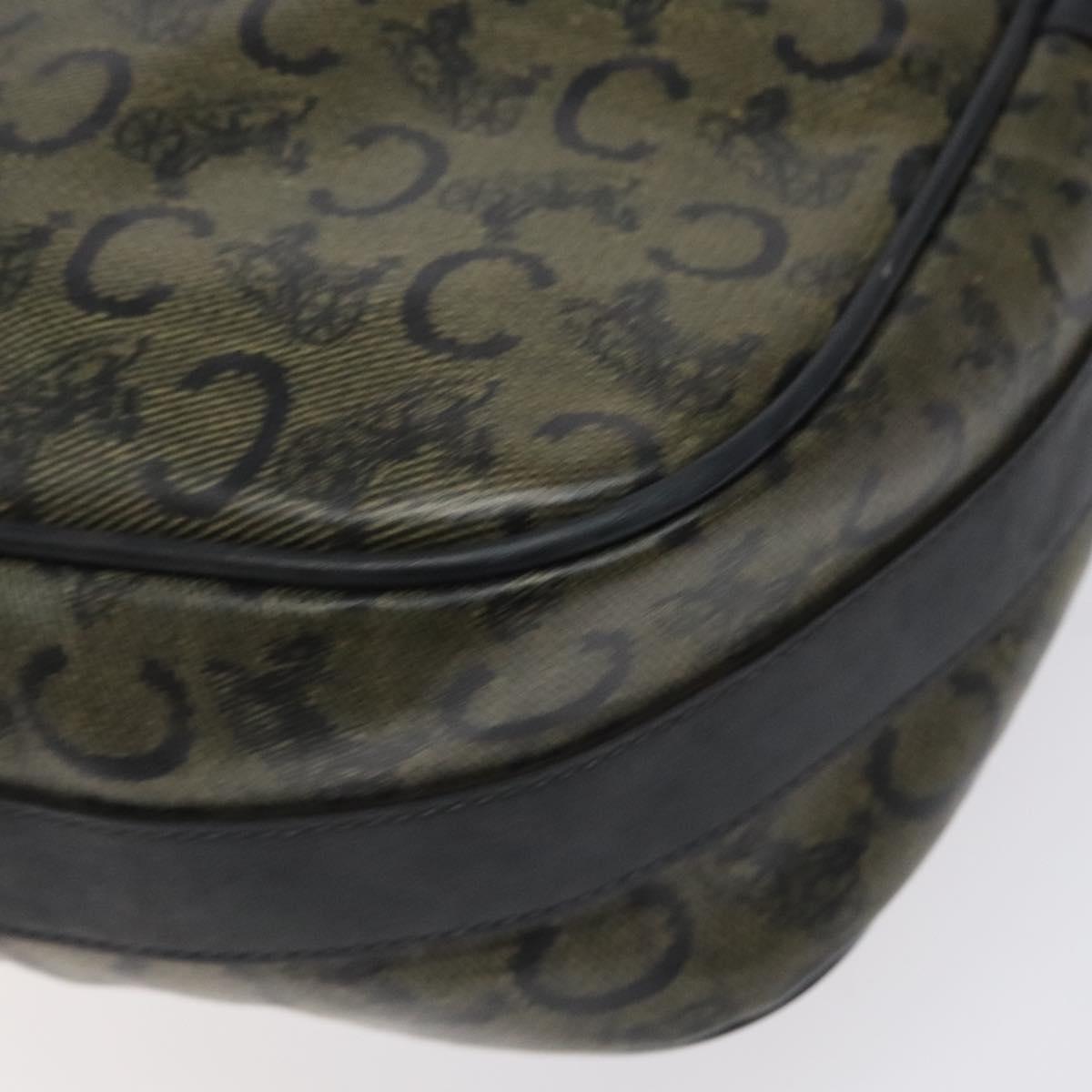 CELINE C Sulky Shoulder Bag PVC Navy Gold Auth 127311