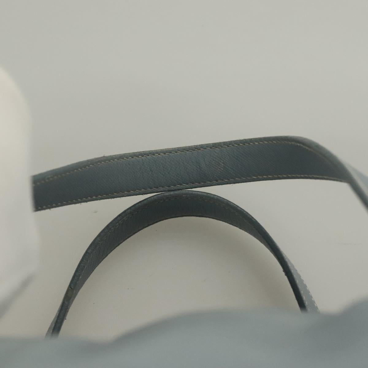 PRADA Boston Bag Nylon Light Blue Silver Auth 127318