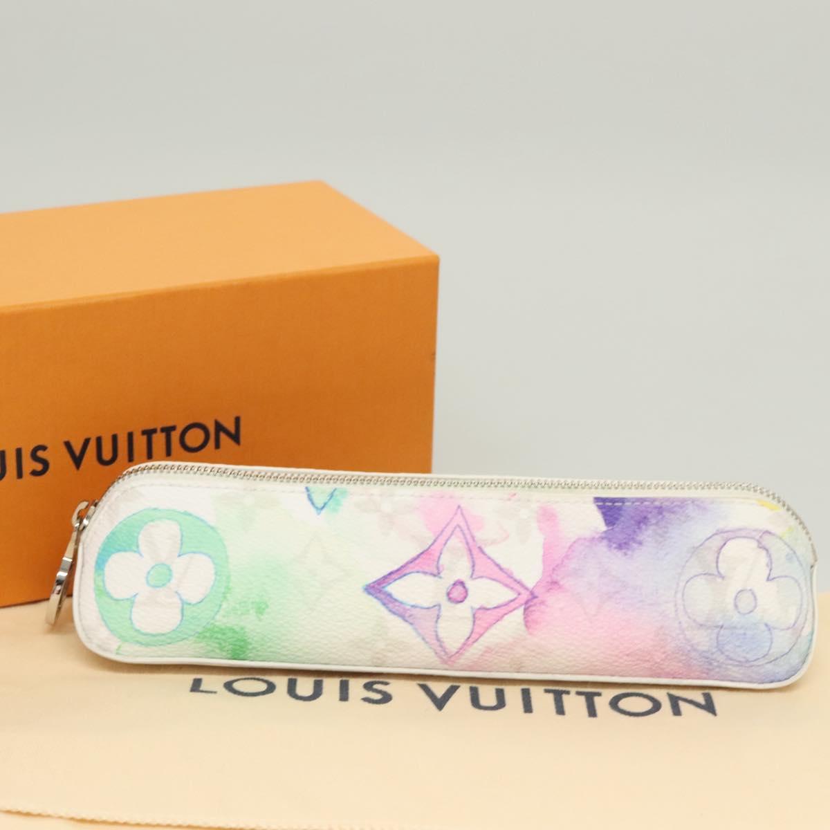 LOUIS VUITTON Monogram Watercolor Trousse Elizabeth Pen Case GI0591 Auth 127326