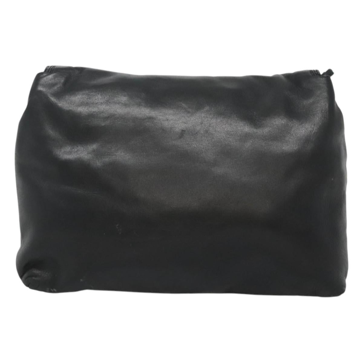 LOEWE Shoulder Bag Leather Black Gold Auth 127349