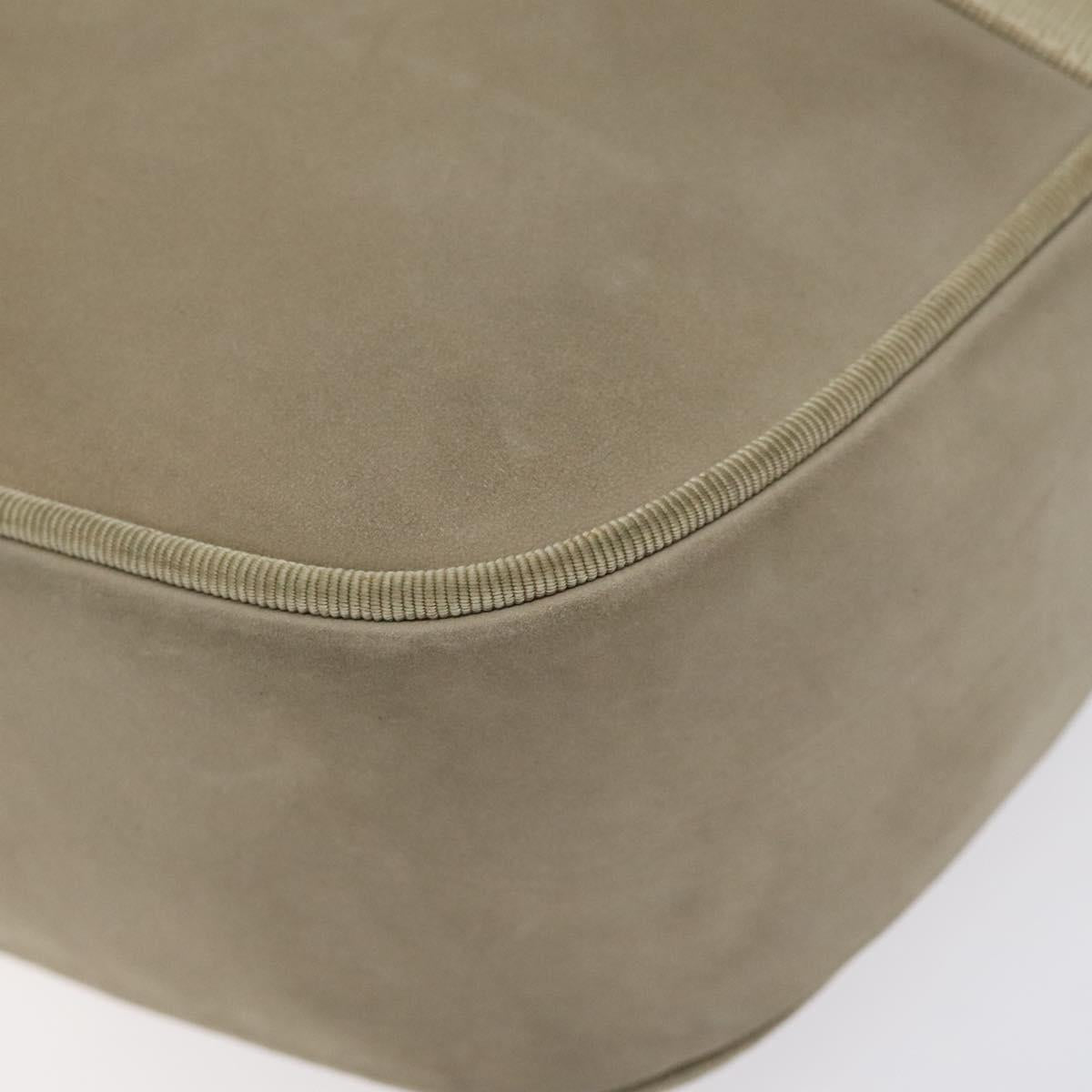Salvatore Ferragamo Vala Shoulder Bag Suede Beige Gold Auth 127380
