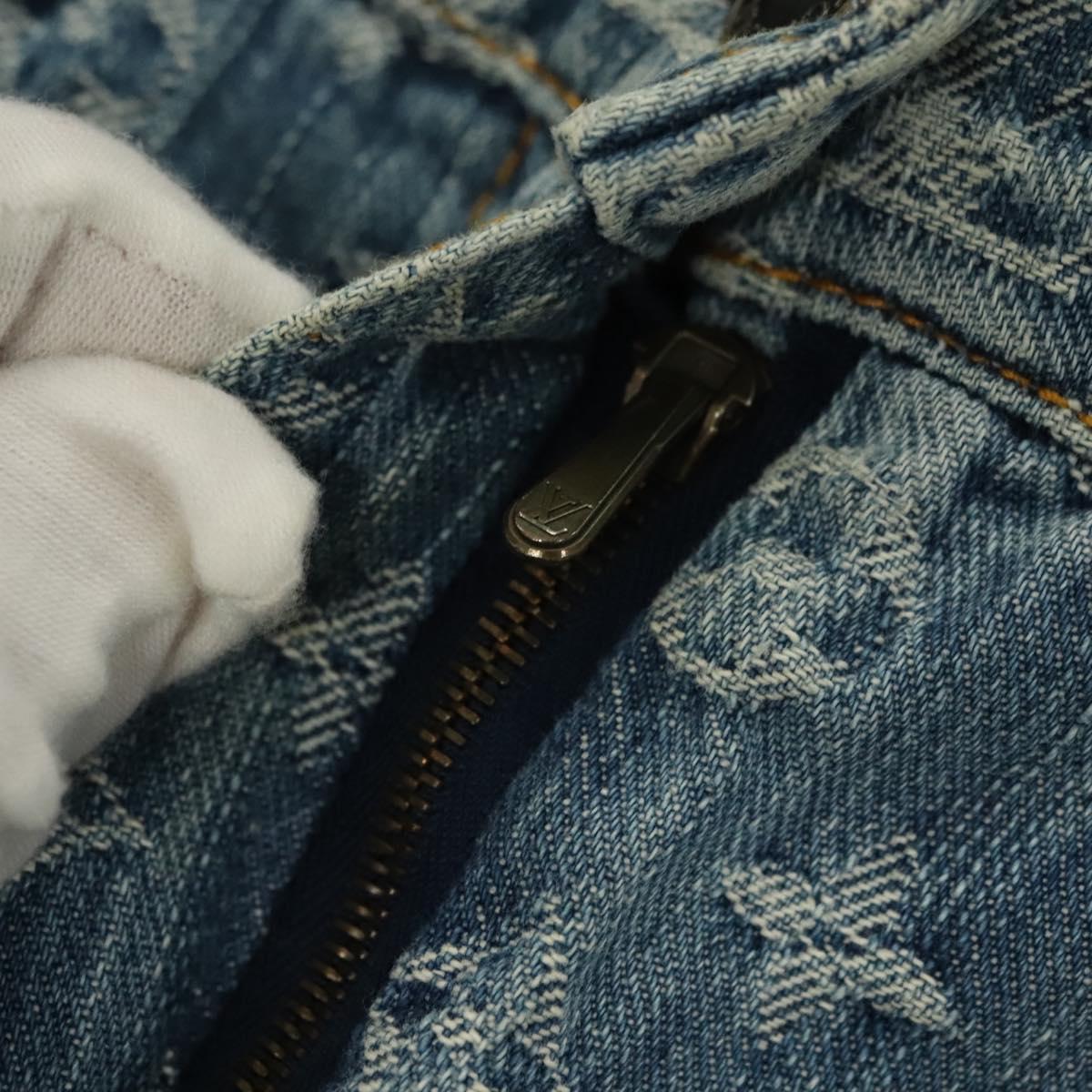 LOUIS VUITTON Monogram Denim Shorts Pants Blue LV Auth 127399M