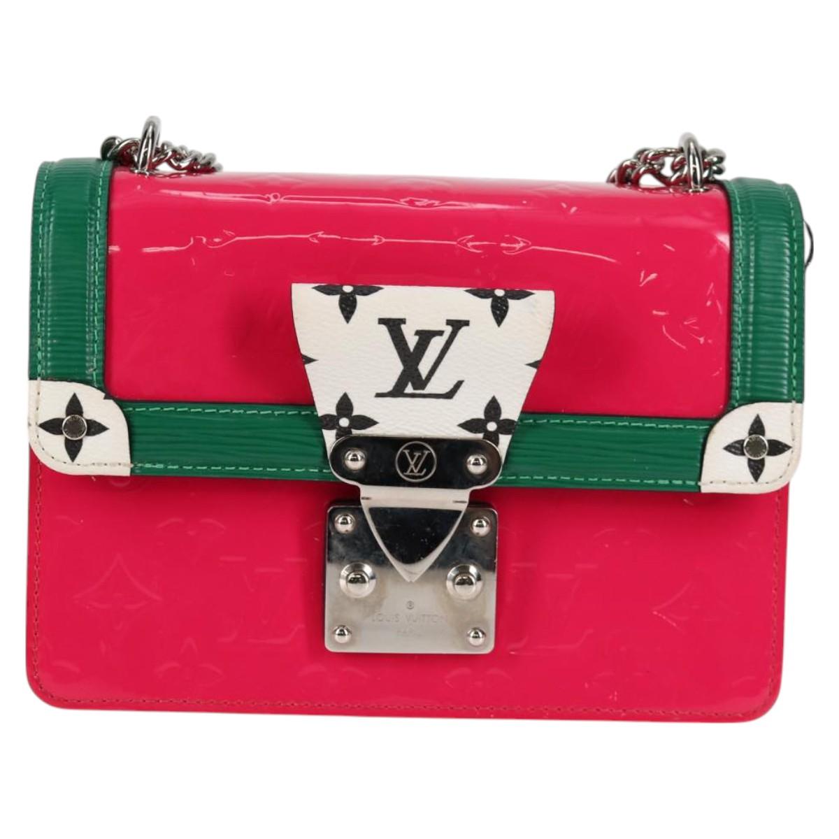 LOUIS VUITTON Vernis Winewood PM Shoulder Bag Rose Pop M90443 LV Auth 127441M