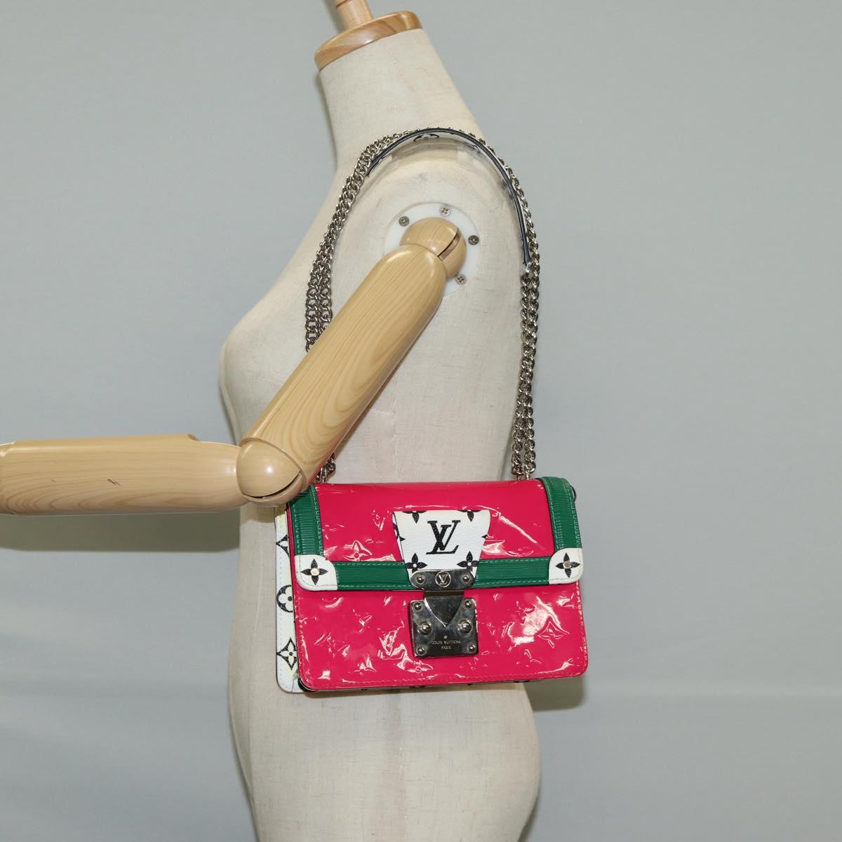 LOUIS VUITTON Vernis Winewood PM Shoulder Bag Rose Pop M90443 LV Auth 127441M