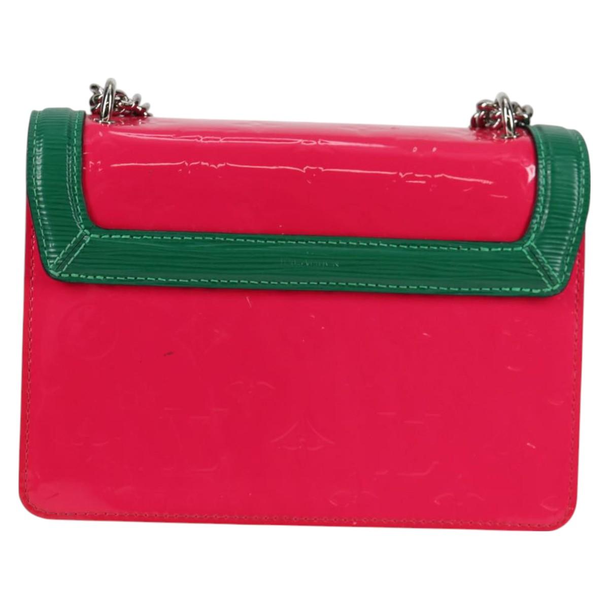 LOUIS VUITTON Vernis Winewood PM Shoulder Bag Rose Pop M90443 LV Auth 127441M