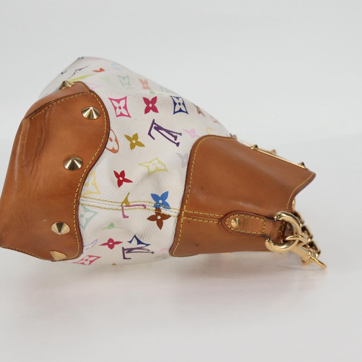 LOUIS VUITTON Monogram Multicolor Judy MM Bag 2Way White M40255 LV Auth 127443