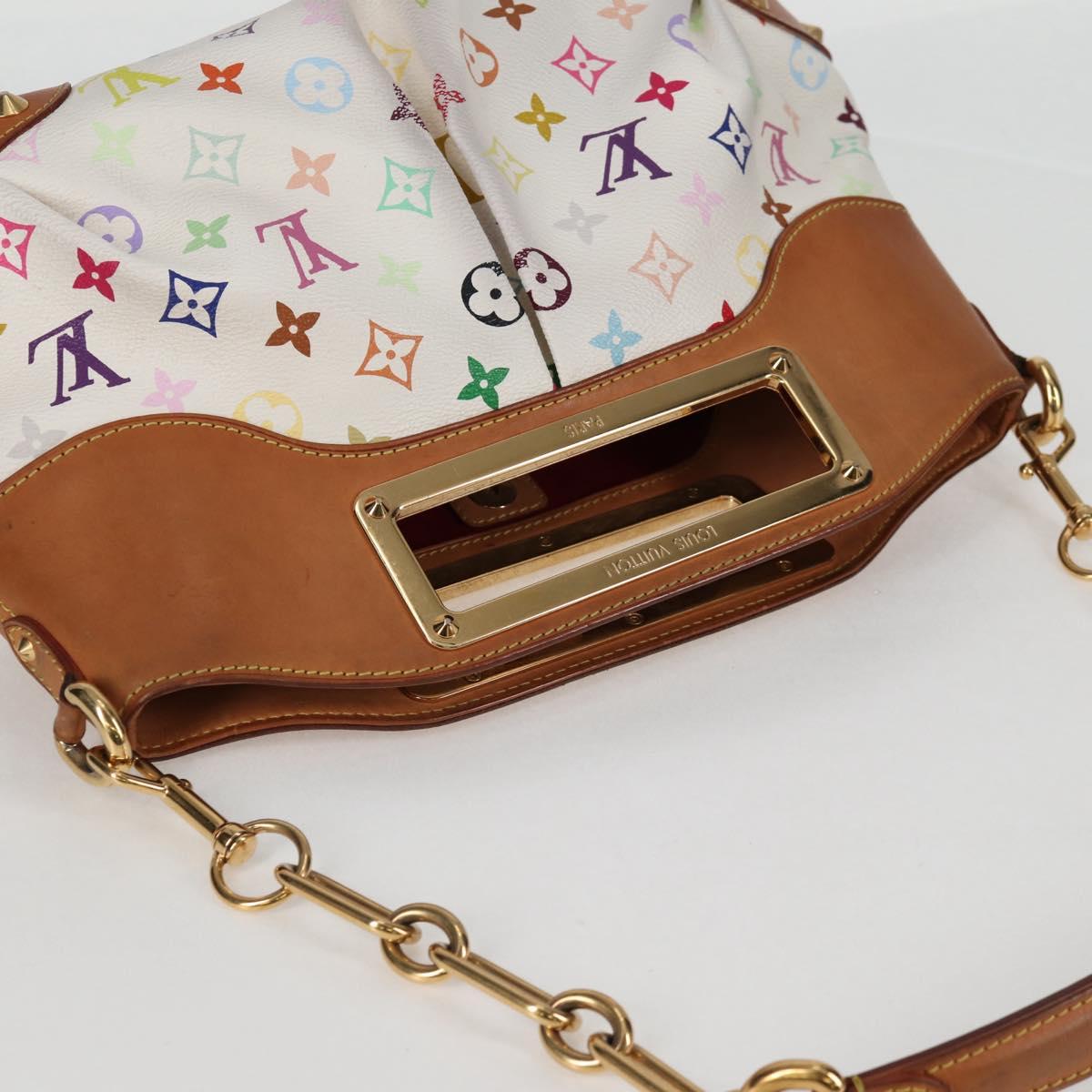 LOUIS VUITTON Monogram Multicolor Judy MM Bag 2Way White M40255 LV Auth 127443