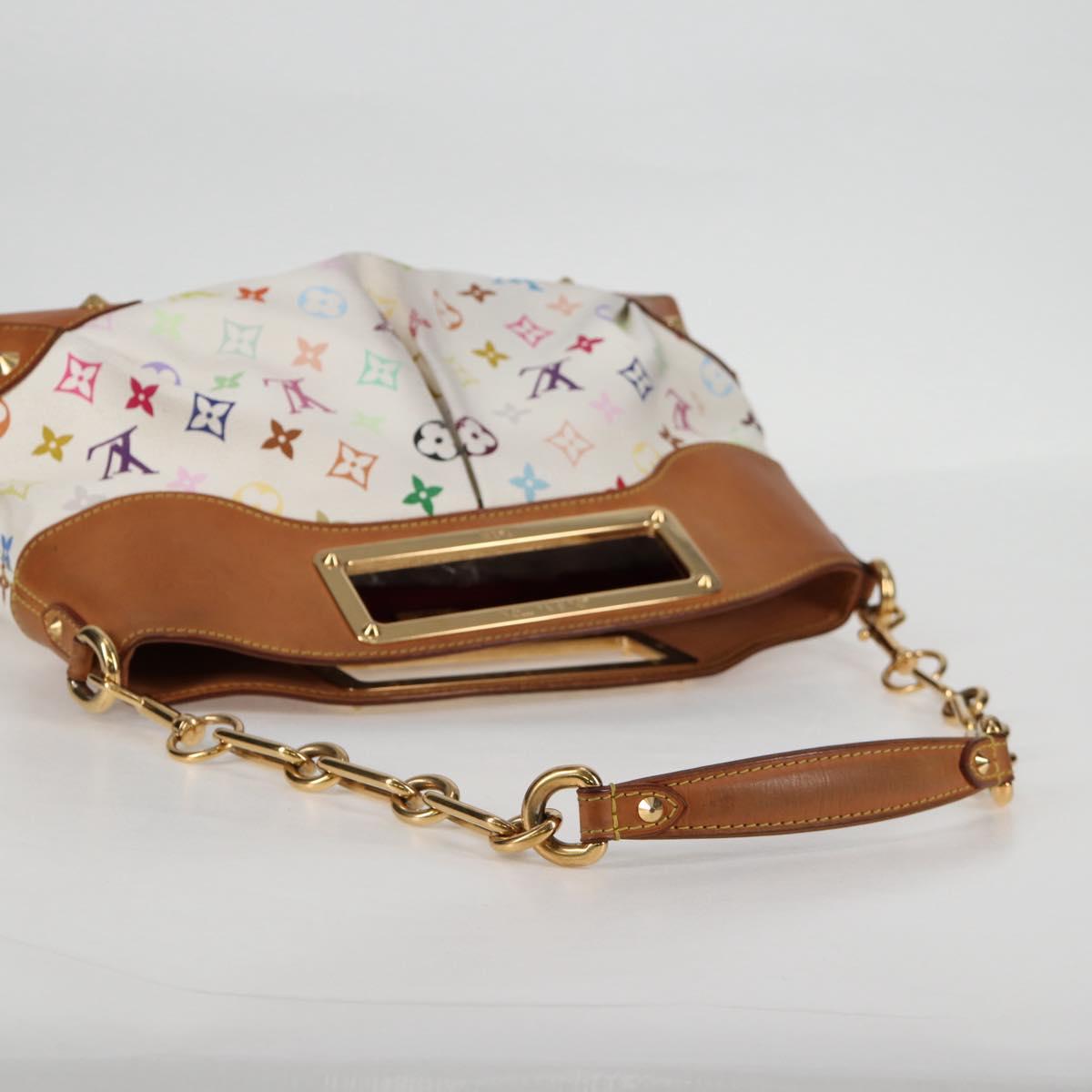 LOUIS VUITTON Monogram Multicolor Judy MM Bag 2Way White M40255 LV Auth 127443