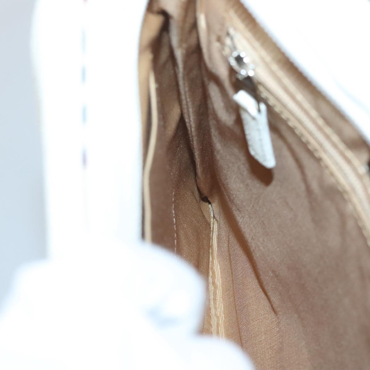 BURBERRY Nova Check Shoulder Bag Canvas Beige Silver Auth 127446