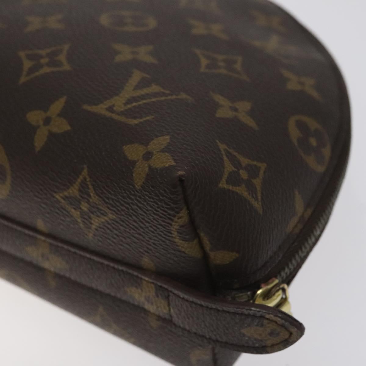 LOUIS VUITTON Monogram Trousse Demi Ronde Cosmetic Pouch M47520 LV Auth 127488