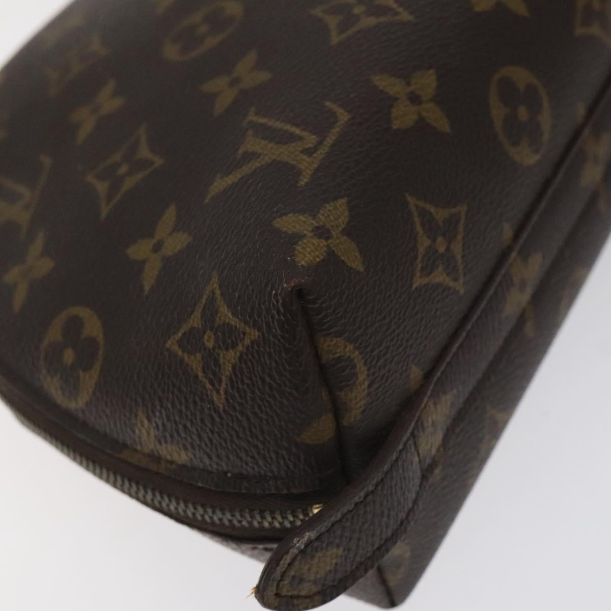 LOUIS VUITTON Monogram Trousse Demi Ronde Cosmetic Pouch M47520 LV Auth 127488