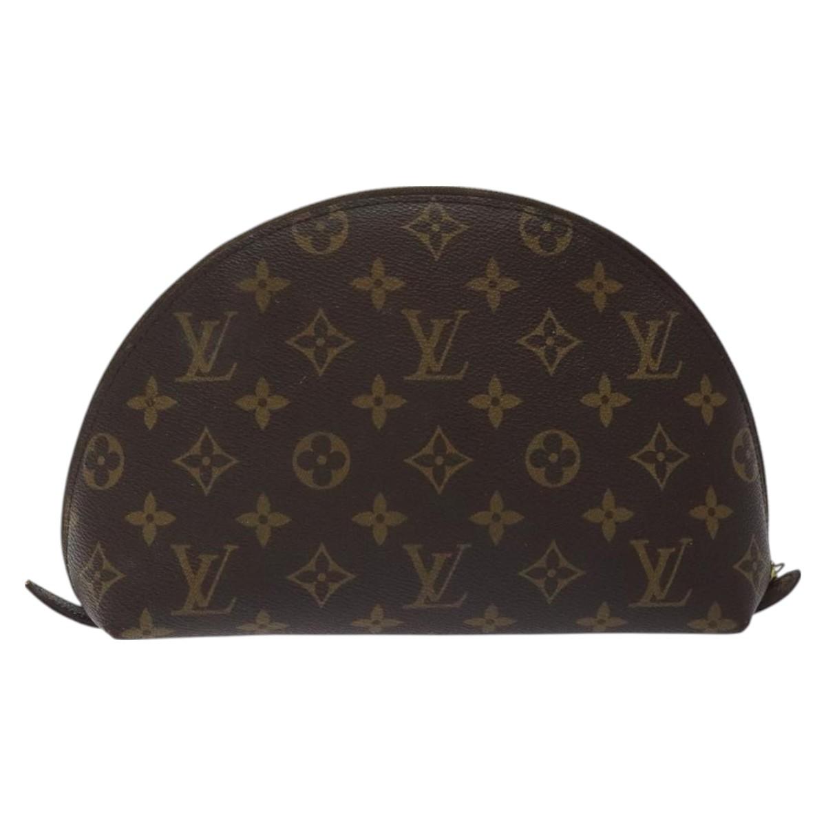 LOUIS VUITTON Monogram Trousse Demi Ronde Cosmetic Pouch M47520 LV Auth 127488