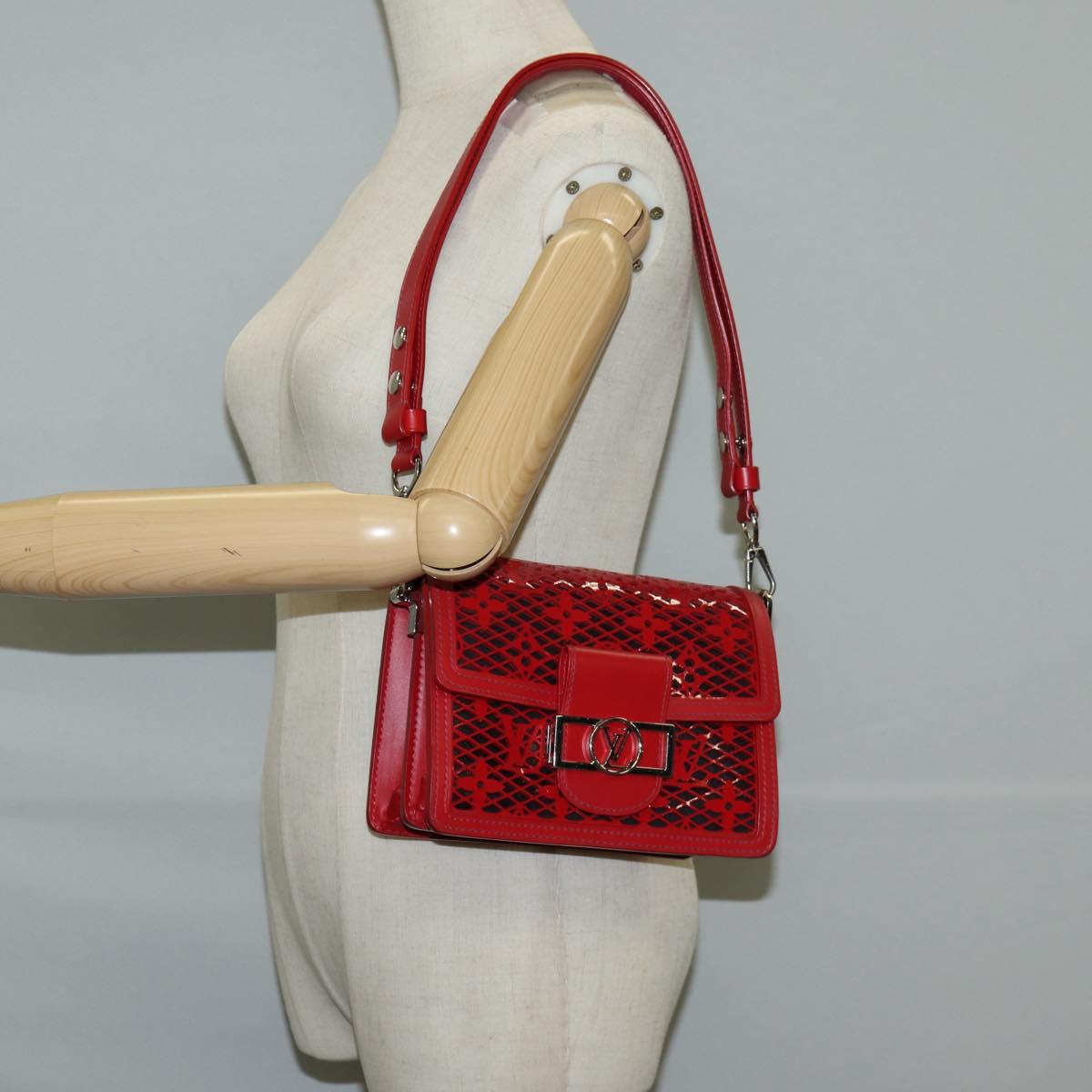 LOUIS VUITTON Monogram Lace Dauphine Mini Shoulder Bag Red M20359 Auth 127494M