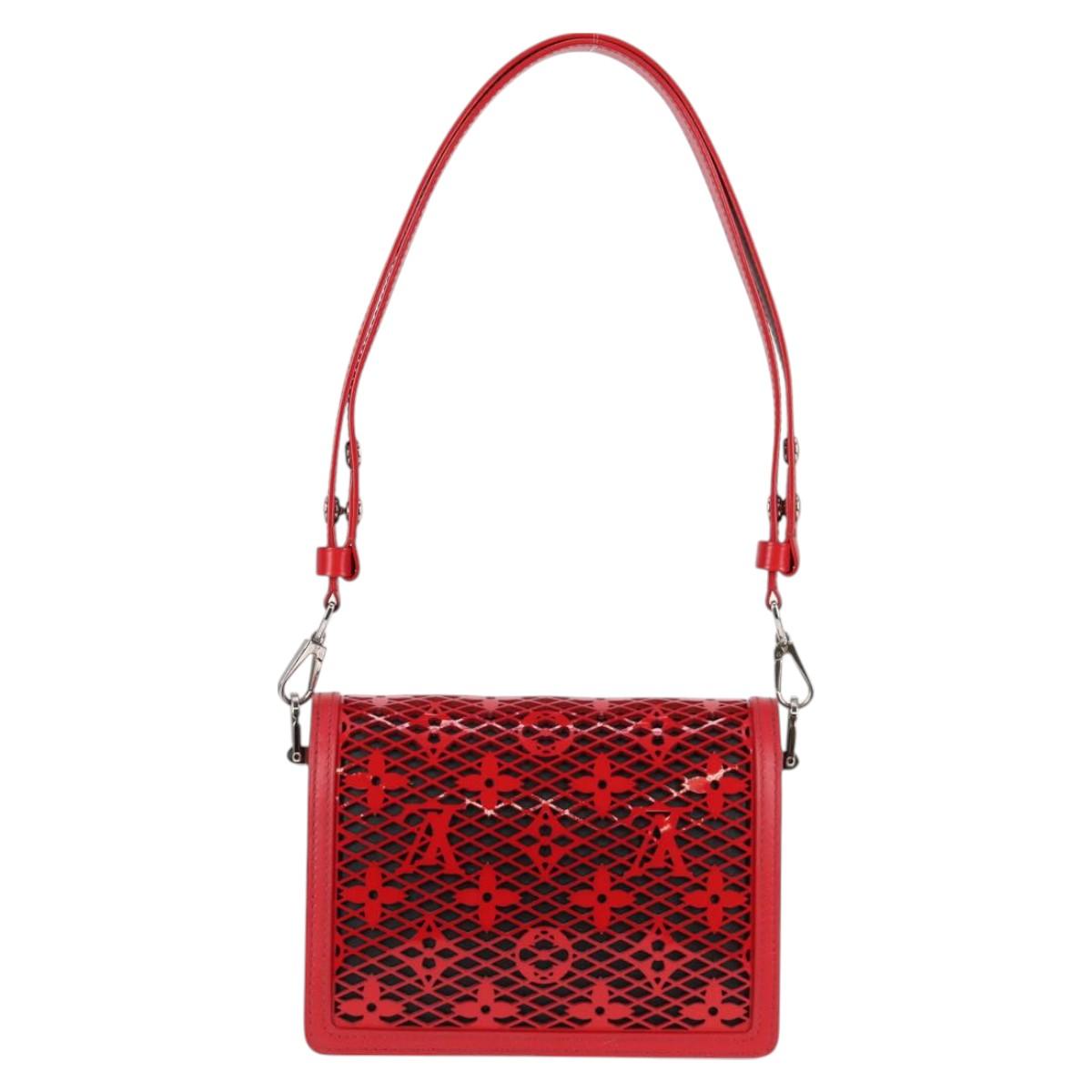 LOUIS VUITTON Monogram Lace Dauphine Mini Shoulder Bag Red M20359 Auth 127494M