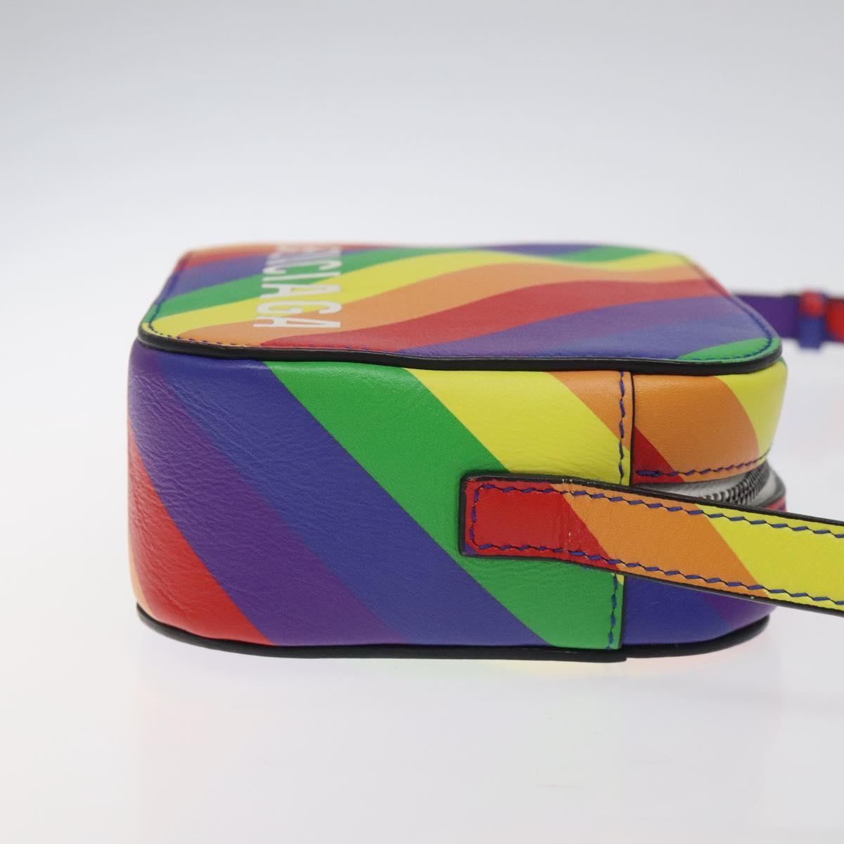 BALENCIAGA Shoulder Bag Leather Rainbow Auth 127502