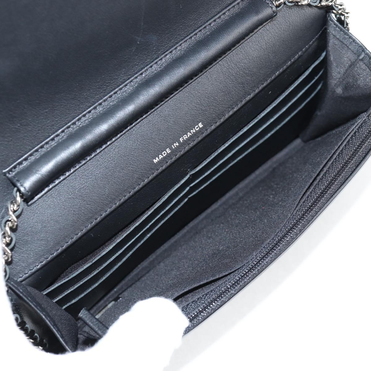 CHANEL Chain Shoulder Bag Enamel Black CC Auth 127546M